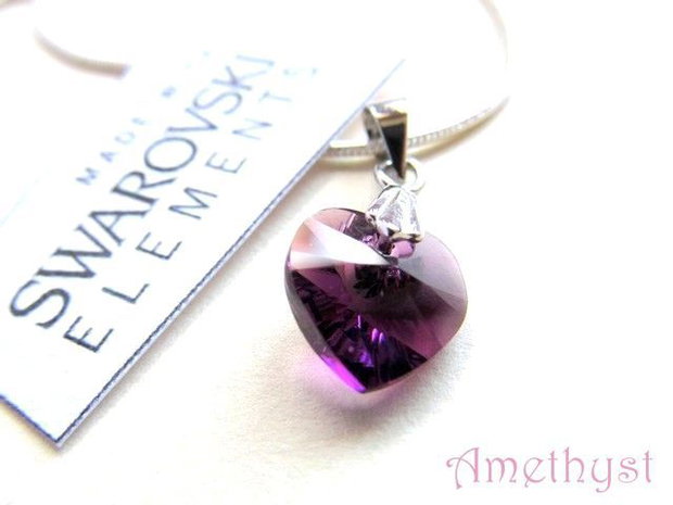 Pandantiv inima Swarovski Amethyst REZERVAT!