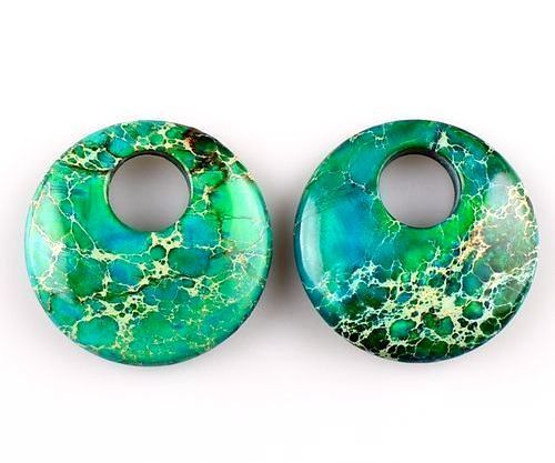 5111 - SET, minipandantive / charms, sediment marin, verde