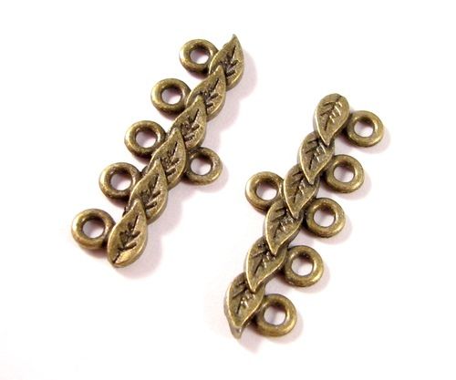 5123 - (2buc) Conector / link, multisir, bronz