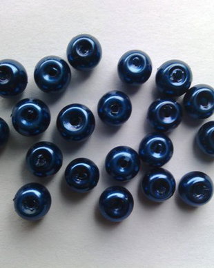 LPE619 - perle albstru inchis 6 mm