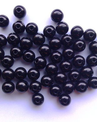 LMA606 - margele (10 buc) acrilice negre 6 mm