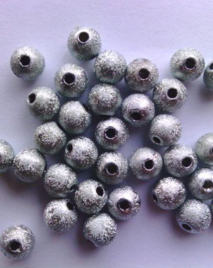 LMA608 - margele (10 buc) acrilice stardust gri