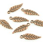 P379 Charms frunza cupru 20x7mm