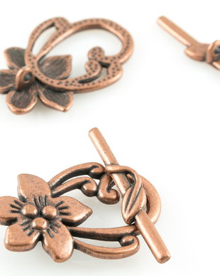 P353 Inchizatori floare toggle cupru 30x20mm