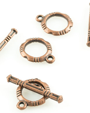 P782 Incuietoare toggle rotunda cupru antichizat 12x22mm