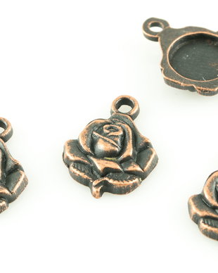 P382 Charms trandafir cupru 20x14mm