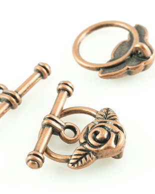 P783 Incuietoare toggle trandafir cupru antichizat 19x24mm