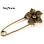 5128 - (1buc) Baza brosa, bronz, floare