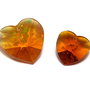 Pandantiv din sticla, inimioara maro, 14x8 mm