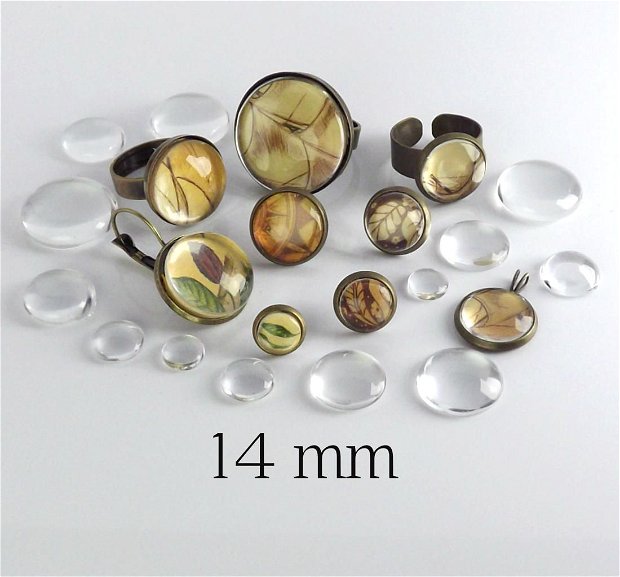 Cabochon sticla, 14 mm