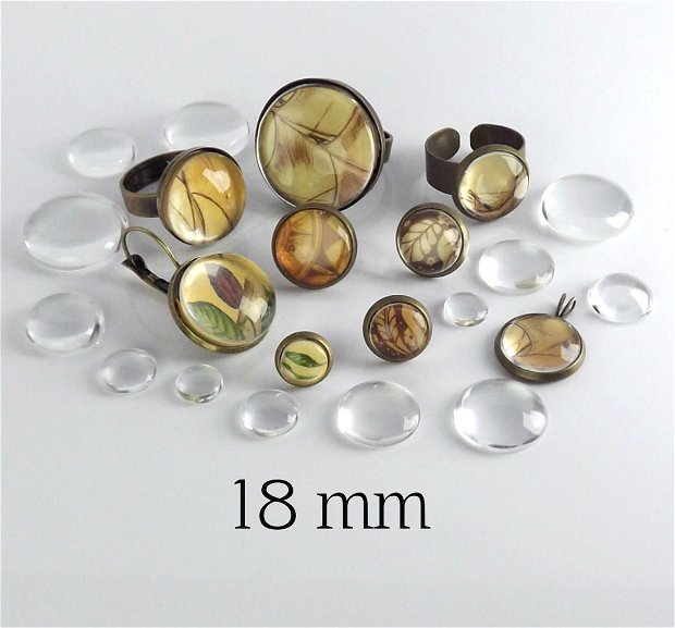 Cabochon sticla, 18 mm