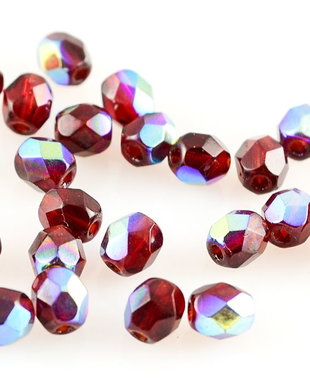 C P6 Cristal rosu fatetat 4mm