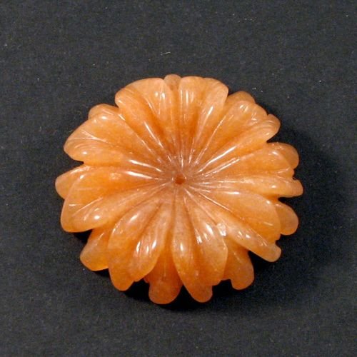 5135 # (1buc) Floare sculptata, orange aventurin, 30mm