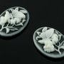 Q890 Cabochon rasina oval fluturas 25x18x6mm