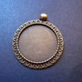 PANDANTIV BAZA CABOCHON - BRONZ - 38 X 33 MM