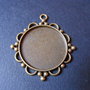 PANDANTIV BAZA CABOCHON - BRONZ - 48 X 43 MM