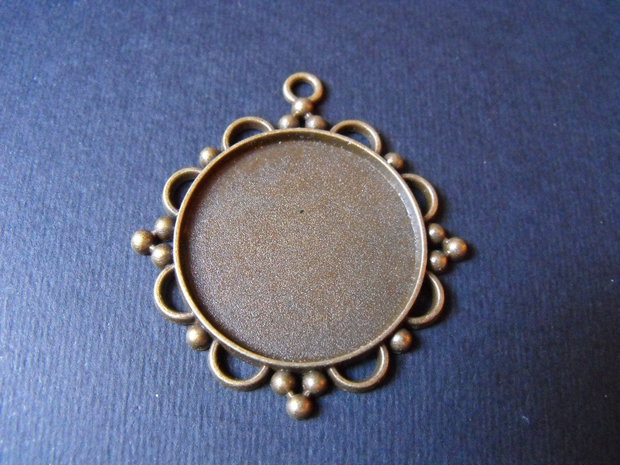 PANDANTIV BAZA CABOCHON - BRONZ - 48 X 43 MM