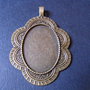 PANDANTIV BAZA CABOCHON - BRONZ - 60 X 42 MM