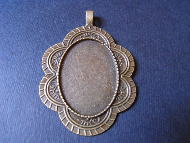 PANDANTIV BAZA CABOCHON - BRONZ - 60 X 42 MM