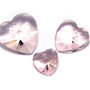 Pandantiv din sticla, inimioara roz, 14x8 mm