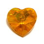 Pandantiv din sticla, inimioara topaz AB, 14x8 mm