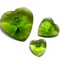 Pandantiv din sticla, inimioara verde, 10x5 mm