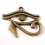 5122 - (2buc) Pandantiv / charms, ochiul lui Horus / Ra, ochiul atotvazator, bronz, 32x26mm