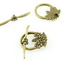 G810 Inchizatori toggle flori, bronz, 32x22mm