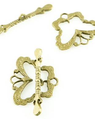I277 Inchizatoare toggle fluture bronz 24x34mm