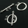 G134 Inchizatori ovale din argint tibetan pentru 2 siruri 22x22mm