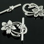 G705 Inchizatori toggle floare argintiu antichizat 30x30mm