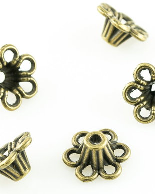 D706 Capacele bronz floare 13x6mm
