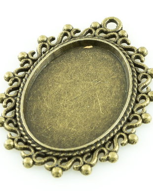 I947 Baza ovala cabochon finiaj bronz 37.7x29.5mm