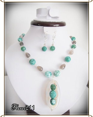 SET - AGATE CRABFIRE VERZI SI AGATE GRI