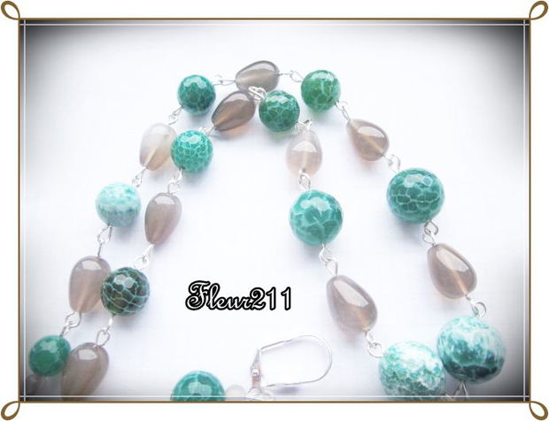 SET - AGATE CRABFIRE VERZI SI AGATE GRI