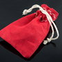 Saculeti din panza de sac rosie cu cusatura deocorativa, 10x6.5cm