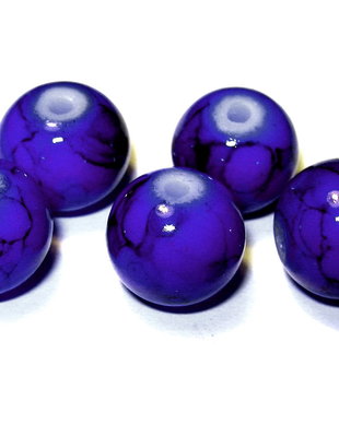 Margele din sticla, rotunde, 10 mm, albastre
