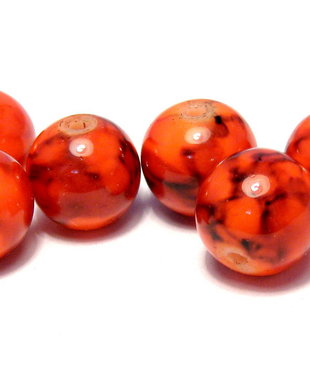 Margele din sticla, rotunde, 10 mm, corai