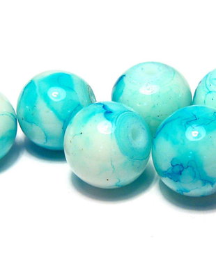 Margele din sticla, rotunde, 10 mm, bleu