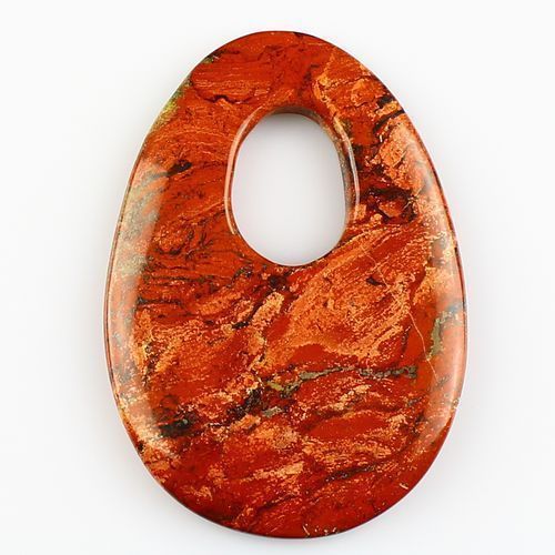 5190 - Pandantiv, poppy jasper, 71x50x7mm