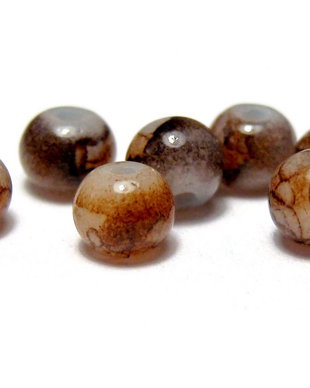 Margele din sticla, rotunde, 4 mm, maro