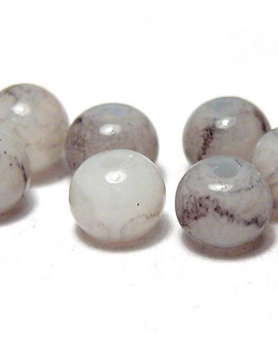 Margele din sticla, rotunde, 4 mm, gri