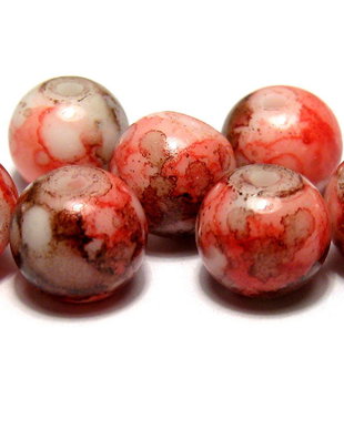 Margele din sticla, rotunde, 4 mm, rosii
