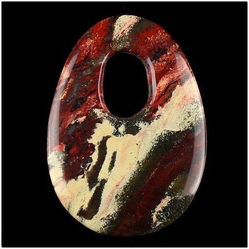 5222 - Pandantiv, poppy jasper, 72x51x7mm