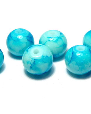 Margele din sticla, rotunde, 6 mm, bleu