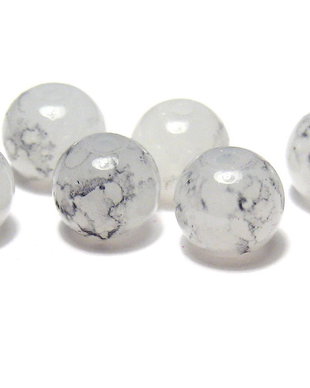 Margele din sticla, rotunde, 6 mm, gri