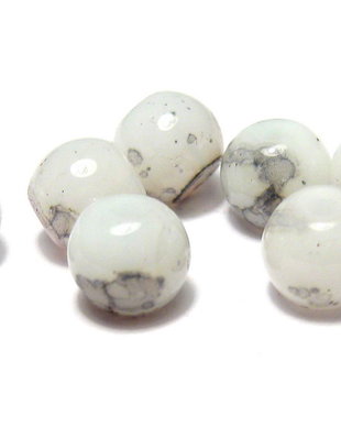 Margele din sticla, rotunde, 6 mm, gri