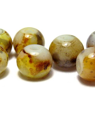 Margele din sticla, rotunde, 6 mm, maro