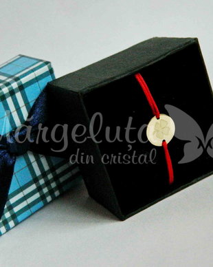 Bratara personalizata - Trifoi din aur de 14 k