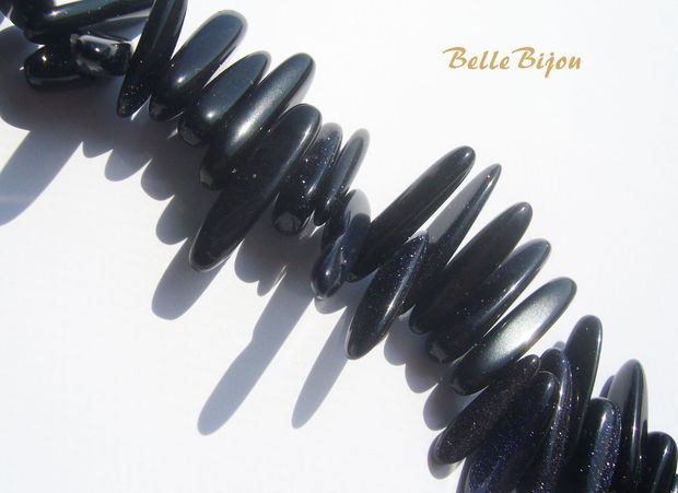 (5 buc) Blue goldstone gherute aprox 10-20x2-5x5-6 mm